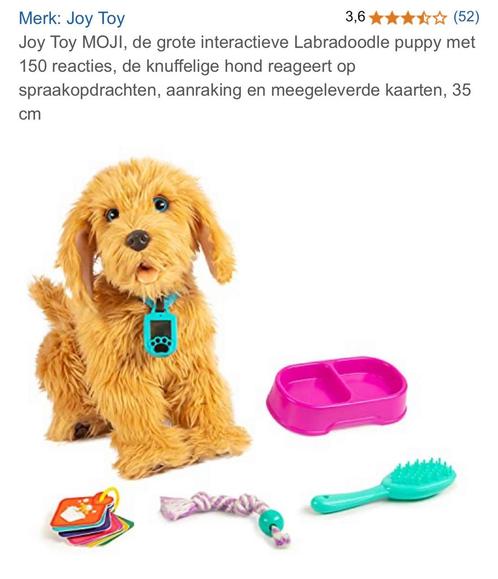 Interactieve puppy 35cm groot, Kinderen en Baby's, Speelgoed | Knuffels en Pluche, Zo goed als nieuw, Hond, Ophalen