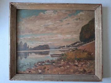 Origineel schilderij Charles Houben "Environs de Namur" beschikbaar voor biedingen