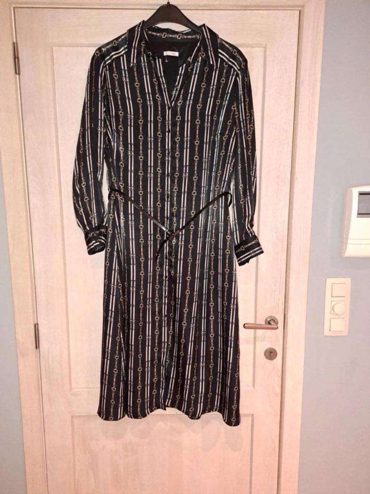 Lange jurk zwart met motief Atmos fashion 44 nieuw, Kleding | Dames, Jurken, Nieuw, Maat 42/44 (L), Zwart, Onder de knie, Verzenden