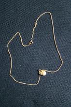 Halsketting bling goudkleurig + hanger met (kunst) parel, Autres matériaux, Avec pendentif, Enlèvement ou Envoi, Neuf