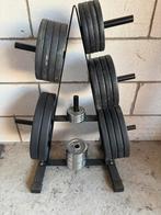 Halterschijven + houder, Ophalen, Gebruikt, Halterschijven