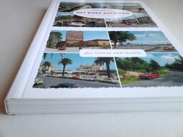 Groeten van het rode autootje-een reis in ansichtkaarten, Verzamelen, Postkaarten | België, Ophalen of Verzenden