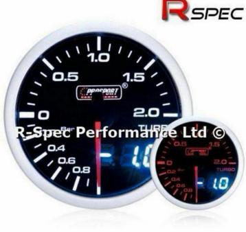 52mm Prosport turbo-Boost teller Bar wit + digitaal Nieuw beschikbaar voor biedingen