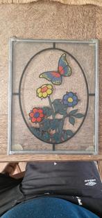 Ancien petit vitrail fleur, Ophalen of Verzenden, Zo goed als nieuw