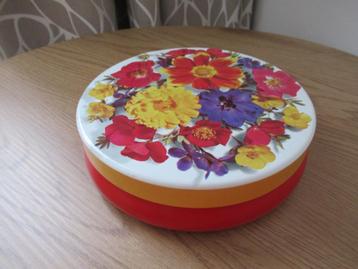 COTE D OR-blikken doos-diam 16cm-bloemendecor-blik beschikbaar voor biedingen