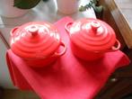 2 mini-cocottes rouges Ø8cm H5cm de service en céramique, Maison & Meubles, Autres matériaux, Casserole ou Cocotte-minute, Enlèvement ou Envoi