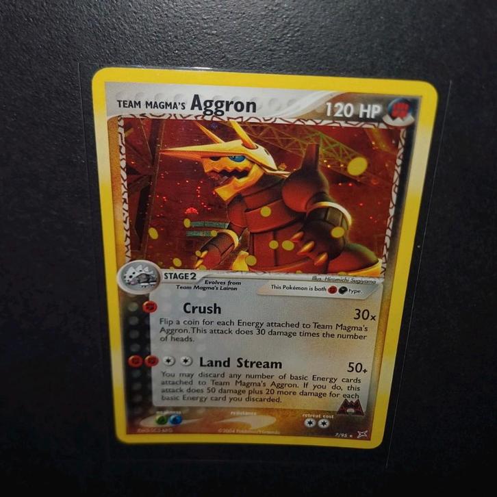 Vintage: Team Magma's Aggron 7/95 Ex Team Magma Vs Team Aqua, Hobby en Vrije tijd, Verzamelkaartspellen | Pokémon, Zo goed als nieuw