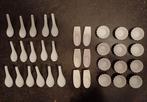 Set lepels en schalen voor aperitives/Wit porselein, Ophalen of Verzenden, Zo goed als nieuw, Kom(men), Effen