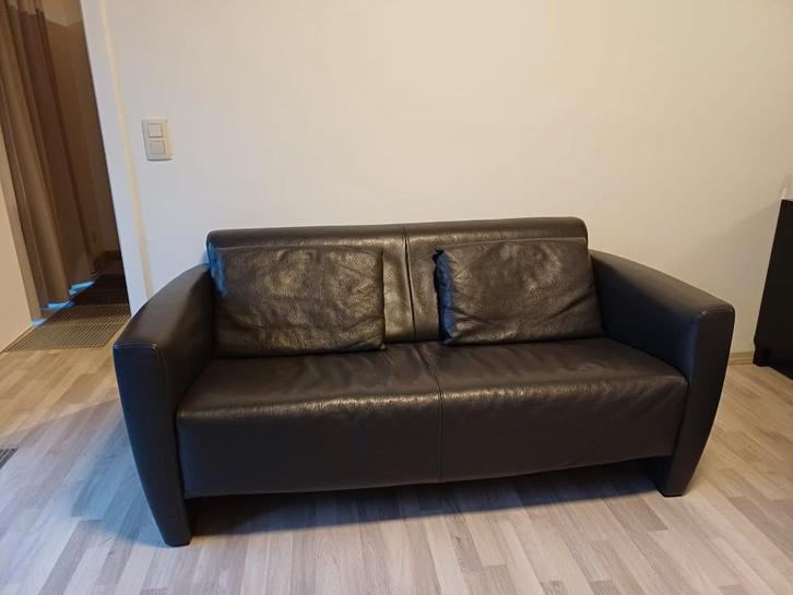 Leren tweezit zetel - Jori, Huis en Inrichting, Zetels | Zetels, Zo goed als nieuw, Rechte bank, Tweepersoons, Leer, Ophalen