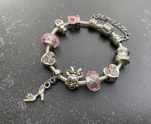 Knappe armband met Minnie Mouse, kleur roze, NIEUW, Handtassen en Accessoires, Armbanden, Nieuw, Roze, Met bedels of kralen, Met strass