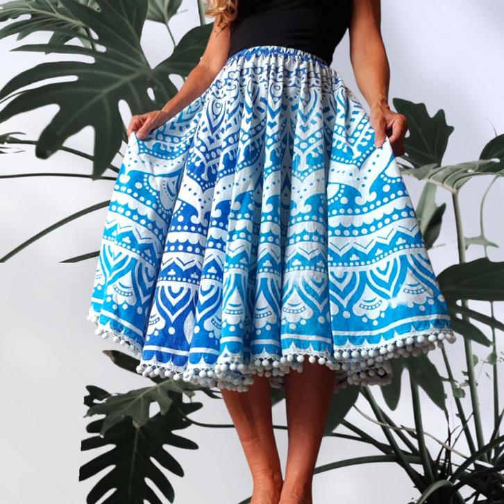 Feestelijke rok themafeest Ibiza Boho beach recycled 1 size, Kleding | Dames, Carnavalskleding en Feestkleding, Maat 36 (S), Ophalen of Verzenden