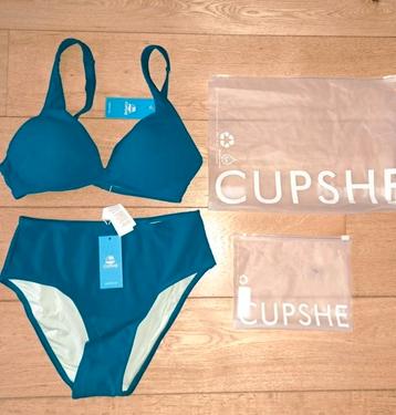 *Nieuw* Blauwgroene geribbelde bikini maat XS beschikbaar voor biedingen