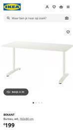 Ikea Bekant 160x80cm, Ophalen, In hoogte verstelbaar, Gebruikt, Bureau