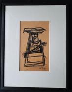Floris Jespers    gesigneerd   Houtskool   "Africa Woman", Antiek en Kunst, Ophalen of Verzenden