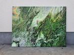 Abstract Modern Acryl canvas 60*80cm - groentinten/goud, Ophalen