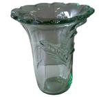 grote groene glazen vaas., Minder dan 50 cm, Groen, Glas, Gebruikt