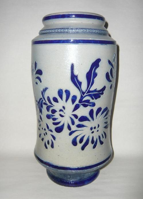 GRÈS DE LA ROCHE JOS KALB VAAS MET BLOEMENDECOR CA 1925, Antiek en Kunst, Antiek | Keramiek en Aardewerk, Ophalen of Verzenden