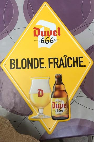 Duvel 6,66% blonde/fraiche reclamebord metaal beschikbaar voor biedingen