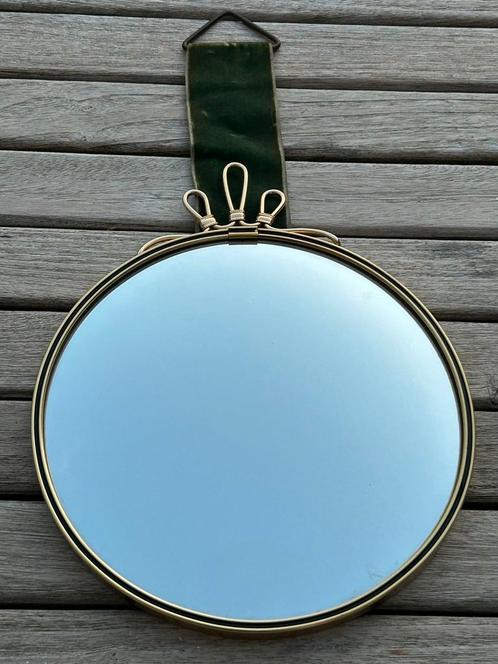 Visoog bol spiegeltje, Antiek en Kunst, Antiek | Spiegels, Minder dan 50 cm, Rond, Ophalen of Verzenden