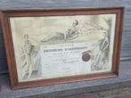 diplome d accordeon 1943, Antiquités & Art, Art | Lithographies & Sérigraphies, Enlèvement ou Envoi