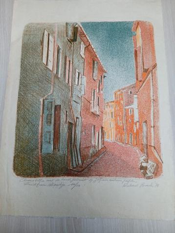 gravure colorée 10/10 de Roland Bracke 78, Enlèvement ou Envoi