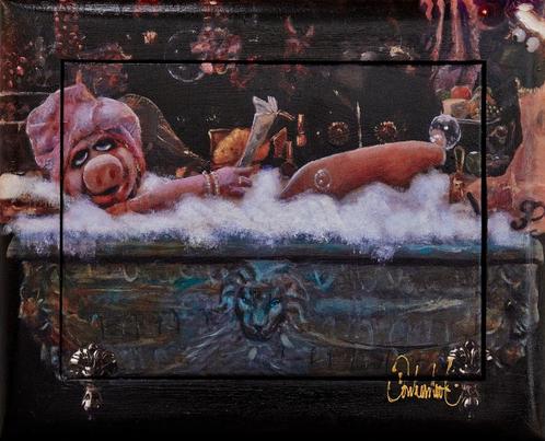 Mini Miss Piggy giclee Peter Donkersloot, Antiek en Kunst, Kunst | Schilderijen | Modern, Ophalen of Verzenden