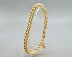 Goud op zilver gourmet schakel armband. 2025/594., Verzenden, Nieuw, Goud, Goud