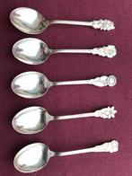 Antieke zilveren lepels met verschillende bloemmotieven., Enlèvement ou Envoi