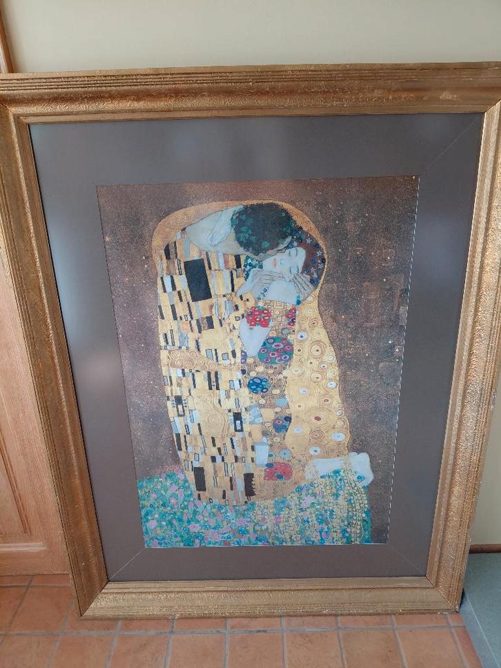 Litho Gustav Klimt De Kus, Antiek en Kunst, Kunst | Litho's en Zeefdrukken, Ophalen of Verzenden