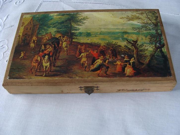 Ancienne boîte en bois à cigare, vide, 40 Mercator, Verzamelen, Rookartikelen, Aanstekers en Luciferdoosjes, Zo goed als nieuw