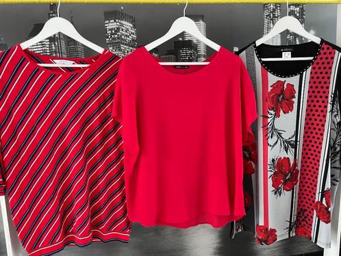 2 T-shirts voor prijsje - 48, Kleding | Dames, T-shirts, Zo goed als nieuw, Maat 46/48 (XL) of groter, Rood, Korte mouw, Verzenden