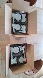 8 zwenkwielen met rem, Doe-het-zelf en Bouw, Zwenkwielen, Ophalen, Zo goed als nieuw