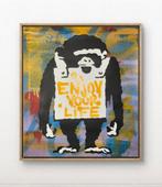 Isem (1985) - Enjoy your life X Banksy 100% hand paint., Ophalen