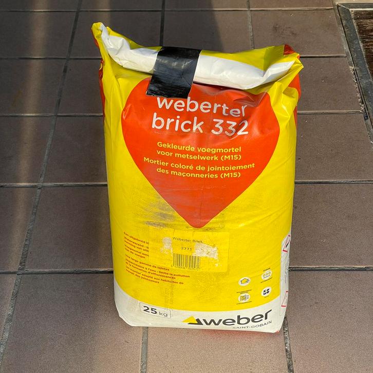 Voegmortel Weberter Brick 332, 24kg, Bricolage & Construction, Briques, Comme neuf, Enlèvement