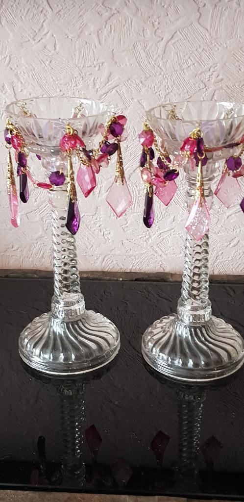 Deux chandeliers vintage anno 60/70 en parfait état, sans, Antiquités & Art, Antiquités | Bougeoirs, Verre, Enlèvement ou Envoi