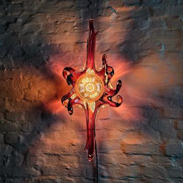 Lampe murale vintage en verre de Murano., Enlèvement ou Envoi