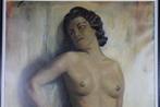 Vrouwelijk naakt, olieverf op doek gesigneerd André Tahon (1, Antiek en Kunst, Ophalen