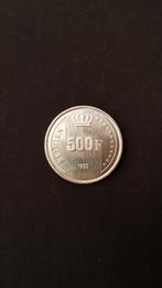 Pièce 500 FB Baudouin en argent, BELGIEN 1990, Ophalen, Zilver, Zilver