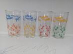 Vier gekleurde BETS LEMONADE-glazen in verschillende kleuren, Frisdrankglas, Zo goed als nieuw, Verzenden