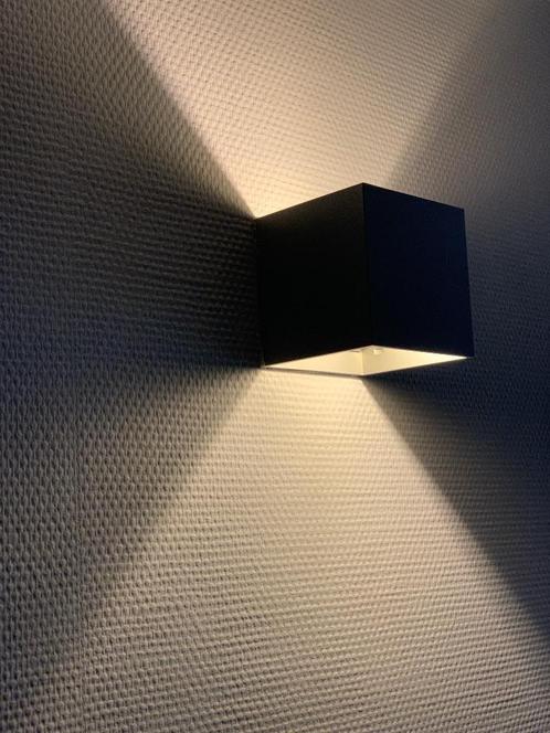 6 wandspots vierkant, Huis en Inrichting, Lampen | Spots, Gebruikt, Plafondspot of Wandspot, Metaal of Aluminium, Halogeen, Ophalen