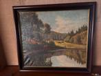 olieverfschilderij op doek, een landschap uit de 19e eeuw., Antiek en Kunst, Ophalen