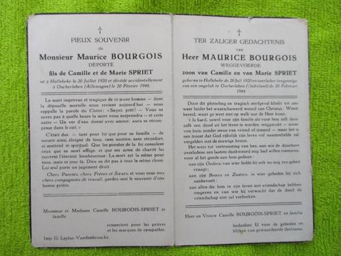 WEGGEVOERDE : 1944 te Duitsland door GEALLIEERD BOMBARDEMENT, Verzamelen, Bidprentjes en Rouwkaarten, Ophalen of Verzenden