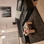 Zwarte lederen hoeksalon. Merk Edwald Schilling, Huis en Inrichting, Ophalen