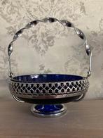 Schaaltje met blauw glas, Ophalen of Verzenden, Zo goed als nieuw