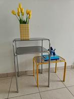 Set vintage bijzettafeltjes, Ophalen, Minder dan 55 cm, Gebruikt, Seventies