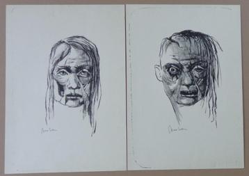 MAX SELEN / LOT 2 STUKS / ZW-W LITHO / 50x35cm / SIG + MAPJE beschikbaar voor biedingen
