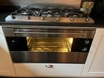 Gasfornuis + electrische oven 90cm SMEG, Gebruikt, Hete lucht, 60 cm of meer, Oven met grill