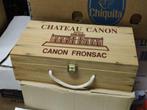 Houten wijnkistje Chateau Canon 1993, Collections, Vins, Utilisé, Enlèvement ou Envoi