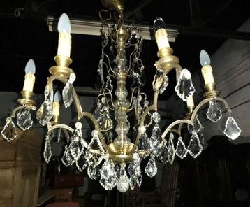 Grand lustre en cristal ancien diamètre 85 H 100+, Enlèvement