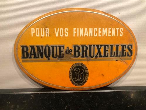vintage reclamebord glacoide BANQUE DE BRUXELLES (BBL) oud!, Antiek en Kunst, Curiosa en Brocante, Verzenden